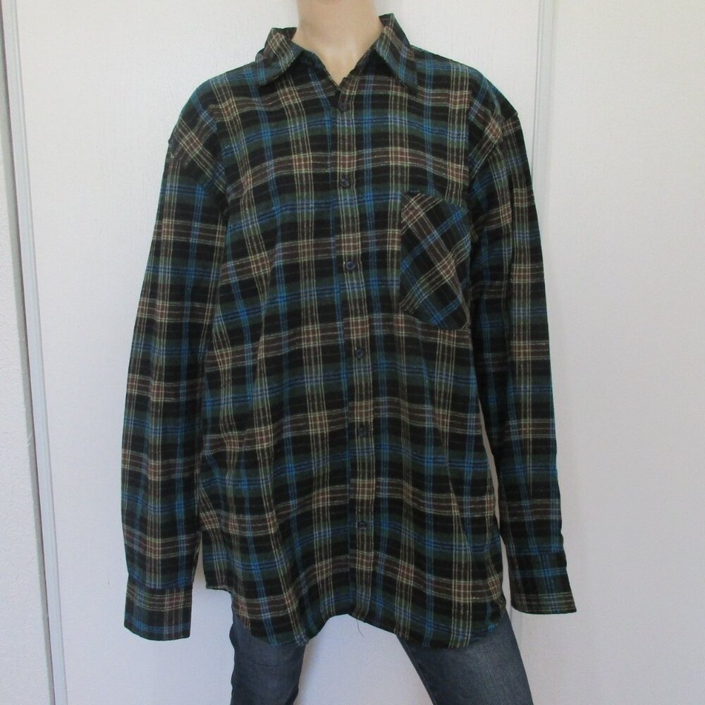 New Nasty Gal Top Green Plaid Shirt Size XXL